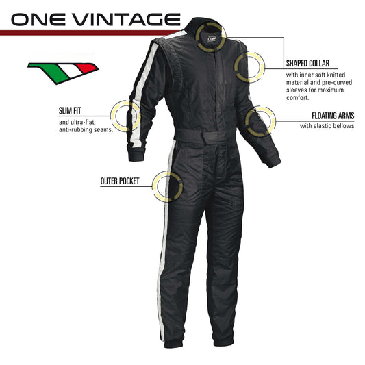 GO KART SUIT VINTAGE OVERALL FIA 2018 OMP CIK-FIA APPROVED
