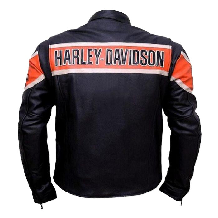 HARLEY DAVIDSON H-D ORANGE STRIPE MOTORBIKE JACKET VINTAGE
